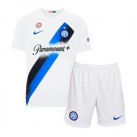 Camisa de time de futebol Inter Milan Denzel Dumfries #2 Replicas 2º Equipamento Infantil 2023-24 Manga Curta (+ Calças curtas)